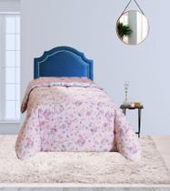 Cabeceira Solteiro Provençal Luxo Veludo ul Tachas Prata