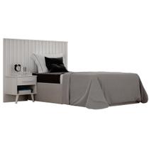 Cabeceira Solteiro Ripado Milano Branco Leifer Móveis