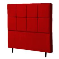 Cabeceira Solteiro Roma 90cm Para Cama Box Suede Vermelho - DS Móveis