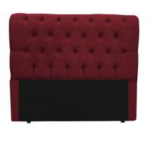 Cabeceira Solteiro Suede Vermelho 0,90cm Estofada Capitone Madrid para cama box