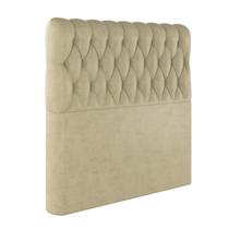 Cabeceira Solteiro Vegas em Veludo com Sapata Cor Bege Sonhar