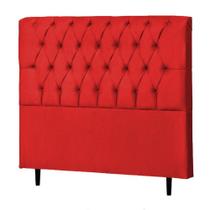 Cabeceira Solteiro Veneza 90cm Para Cama Box Suede Vermelho - DS Móveis