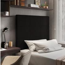 Cabeceira Stambul Para Cama Box Solteiro 90 cm Suede Preto M11 - D'Rossi
