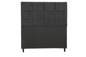 Cabeceira Style Estofada Com Botão de Tecido para Cama Box Casal King Size 195Cm Preto - JBE Móveis