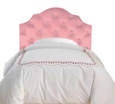 Cabeceira Super Solteiro Captonê Deluxe Em Veludo Rosê 100Cm