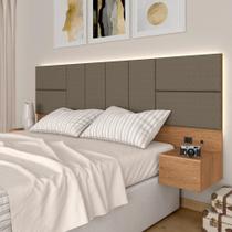 Cabeceira Suspensa Cama Queen Com Led Malibu Carv/capuc - M. Arapongas Cabeceira Suspensa Cama Queen Com Led Malibu Carv/capuc - M. Arapongas