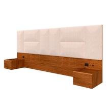 Cabeceira Suspensa Cama Queen Sierra Com Led Fre/bouclé Off White - Ma Cabeceira Suspensa Cama Queen Sierra Com Led Fre/bouclé Off White - Ma