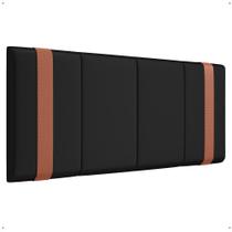 Cabeceira Suspensa Estofada Parise Cama Box Casal 1,40 Decoração Clássica Quarto Proteção Parede Preto Suede - Lojas RPM