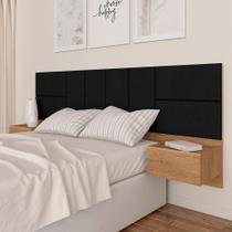 Cabeceira Suspensa Para Cama Casal Malibu Carv/preto - M. Arapongas