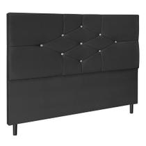 Cabeceira T Cross Preto Estofada para Cama Box Casal 144Cm Quarto Luxo Cabeceira T Cross Preto Estofada para Cama Box Casal 144Cm Quarto Luxo