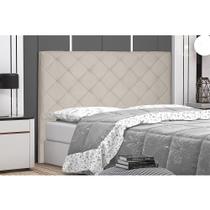 Cabeceira Tania Para Cama Box Casal 140 cm Suede Bege S04 - D'Rossi Cabeceira Tania Para Cama Box Casal 140 cm Suede Bege S04 - D'Rossi
