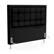 Cabeceira Taurus 140 para Cama de Casal A-012 Couro Preto Aradecor Cabeceira Taurus 140 para Cama de Casal A-012 Couro Preto Aradecor