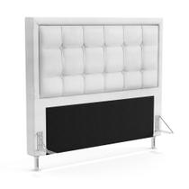 Cabeceira Taurus 140 para Cama de Casal A-013 Couro Branco Aradecor