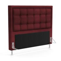 Cabeceira Taurus 140 para Cama de Casal N-034 Veludo Bordô Aradecor