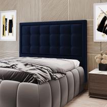 Cabeceira Taurus 160 para Cama Queen N-025 Veludo Azul Marinho Aradecor