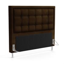 Cabeceira Taurus 195 para Cama King A-011 Couro Marrom Aradecor