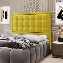Cabeceira Taurus 195 para Cama King Z-004 Sued Amarelo Aradecor