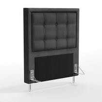 Cabeceira Taurus 90 para Cama de Solteiro N-022 Veludo Chumbo Aradecor