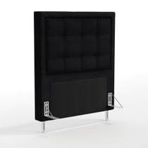 Cabeceira Taurus 90 para Cama de Solteiro N-024 Veludo Preto Aradecor