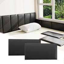 Cabeceira Umedol, pacote com 4, 20x40 cm, acolchoamento de parede 3D preto