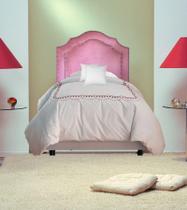 Cabeceira Veludo Rosê Provençal Dupla Tacha 90X70 -Solteiro Cabeceira Veludo Rosê Provençal Dupla Tacha 90X70 -Solteiro