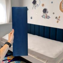 Cabeceira Veludo Unitária Modular Estofada Retangular 60X20cm para Cama Box Queen King