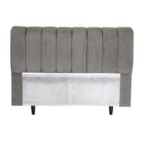 Cabeceira Velutto Solteiro 90cm Suede Cinza Élpis Móveis Cabeceira Velutto Solteiro 90cm Suede Cinza Élpis Móveis