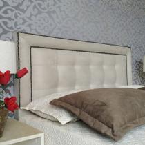 Cabeceira Veneza Diamond 10 2 Linhas Suede Liso Casal 140 X 120 / Cor: Bege / Tamanho: Casal