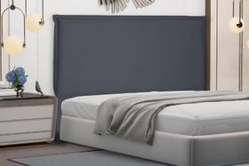 Cabeceira Veneza Suede Veludo Cinza Casal - Spezzia