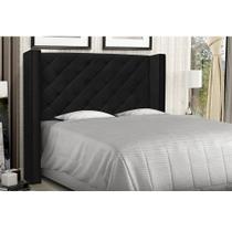 Cabeceira Vicenza Para Cama Box Queen 160 cm material sintético Preto S04 - D'Rossi