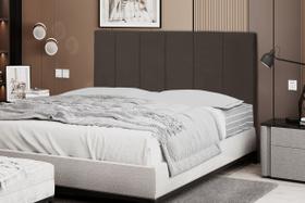 Cabeceira Vitória 138Cm Para Cama Box Casal Suede Marrom Escuro