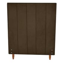 Cabeceira Vitória 1,58Cm Cama Box Queen Suede Marrom Escuro