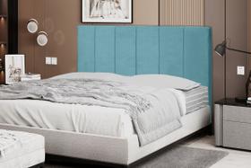 Cabeceira Vitória 193Cm Para Cama Box King Suede Azul Tiffany