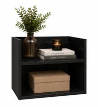 Cabeceira Vivian Suspensa Vivian MDF Preto Criado Compacta Cabeceira Vivian Suspensa Vivian MDF Preto Criado Compacta