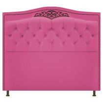 Cabeceira Yasmim Estofada Capitonê 195 cm para Cama Quarto Box King Size Suede Pink - Amarena