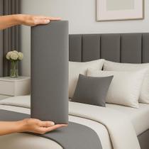 cabeceiras de cama de casal para cama box estofada Painel Autoadesivo Suede 140cm