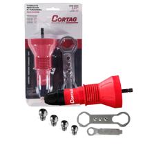 Cabeçote Rebitador Cortag para Furadeira 170 mm 6. 3/4 com 4 Bicos 61787 Cabeçote Rebitador Cortag para Furadeira 170 mm 6. 3/4 com 4 Bicos 61787