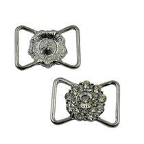 Cabedal Flor Strass Cristal 32x20mm 2pçs Artesanato Chinelo 14g