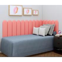 Cabeiceira de cama em l esfofada auto colante kit com 15 peças cama solteiro nuvem 60x20cm