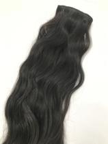 Cabelo 100% Humano Liso Ondulado Em Tela Castanho 40cm 150g.