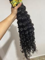 Cabelo 100 % humano ondulado brasileiro preto 60 cm com 300 gramas cheio Cabelo 100 % humano ondulado brasileiro preto 60 cm com 300 gramas cheio