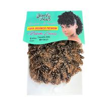 Cabelo Aplique Afro Puf Com Franja Cacheado Curto Fibra Orgânica