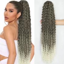 cabelo aplique rabo de cavalo tiras autocolantes fibra organica 70cm