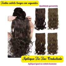 Cabelo Aplique Tic Tac Fibra Organica Ondulado Human Hair Várias Cores