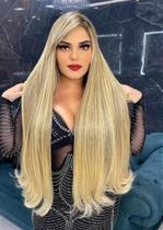 Cabelo Brasileiro do Sul Mesclado 'Dourado' Liso 100G - Cabelo 100% Humano de Alta Qualidade