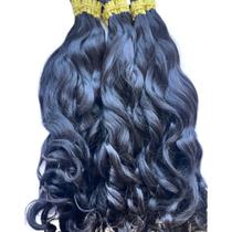 Cabelo Brasileiro Limpo Humano Natural Leve Ondas 50/55cm 200 Gramas Pontas cheias Virgem Alongamento Mega hair.