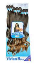 Cabelo Cherey Bio Fibra Liso Ondulado Vivian 9 telas 65cm 360g