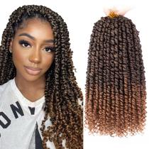 Cabelo curto boêmio Passion Twist Leeven, 30 cm, 7 pacotes, marrom