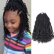 Cabelo de crochê Aeagoo 8 polegadas Kids Wavy Senegalese Twist x8