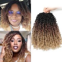 Cabelo de crochê Aksice Yanky Twist 25 cm, 8 pacotes, Bohemian 1B/30/27